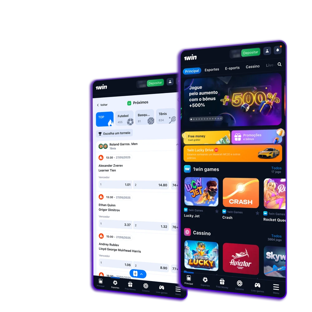 Baixe gratuitamente o aplicativo 1Win para Android e iOS.