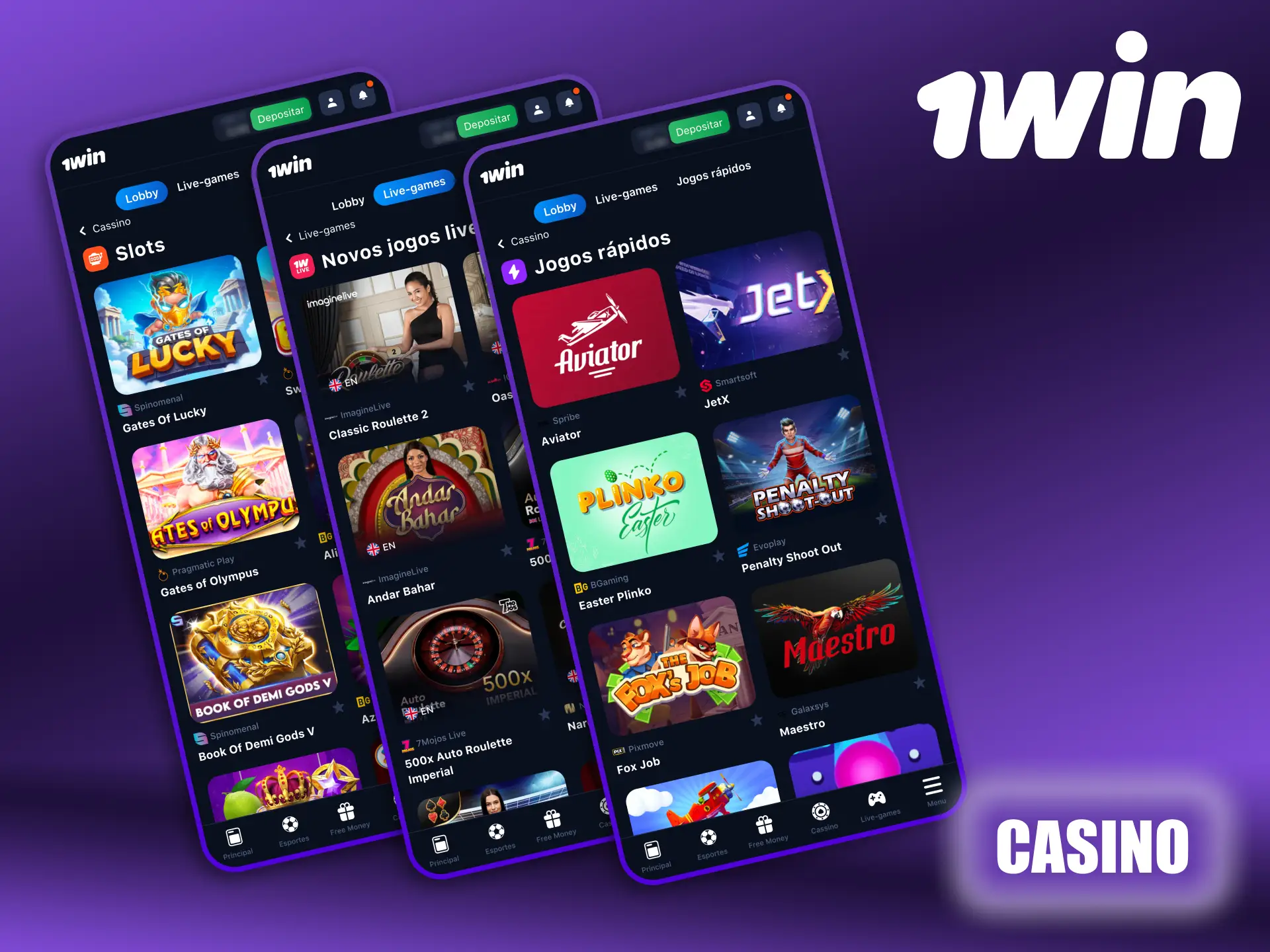 O aplicativo 1Win lhe dá acesso total ao maior cassino on-line.