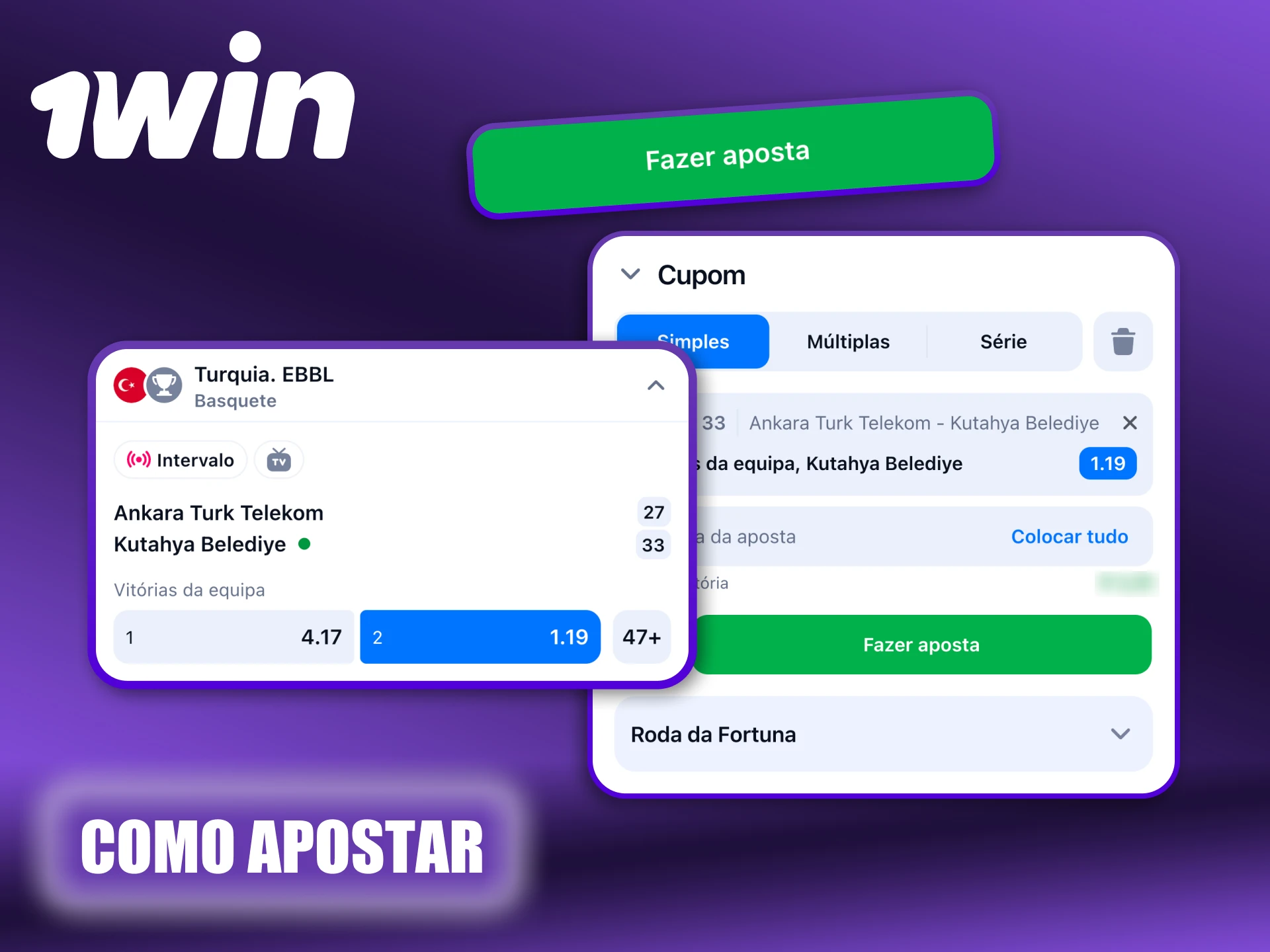 Fazer uma aposta pelo aplicativo 1Win é rápido e fácil.
