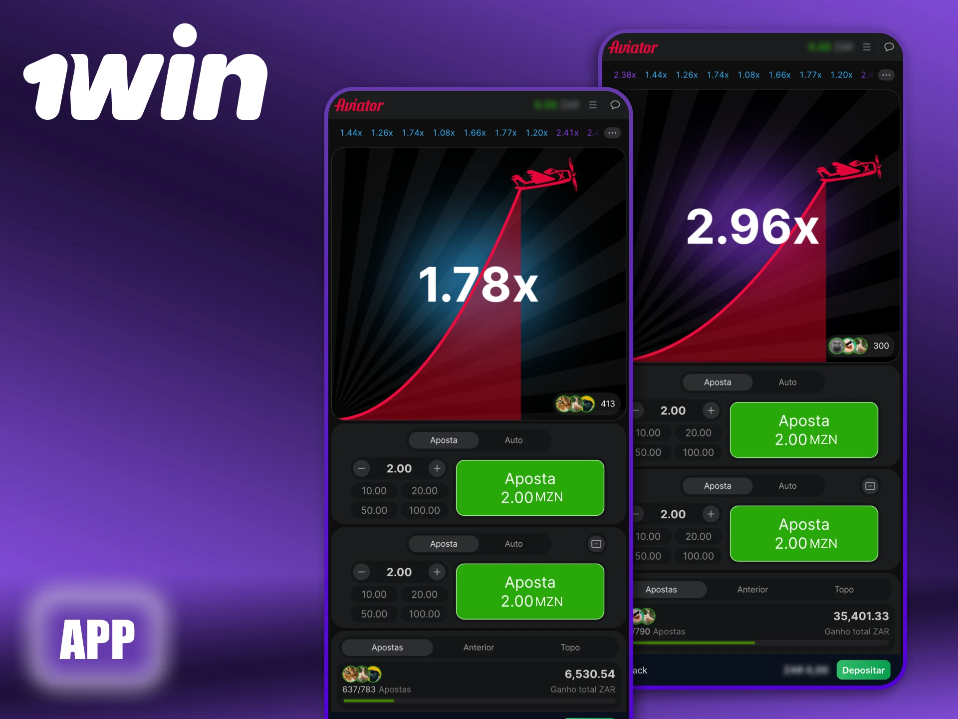 Instale a aplicação 1Win para jogar Aviator no seu telemóvel.