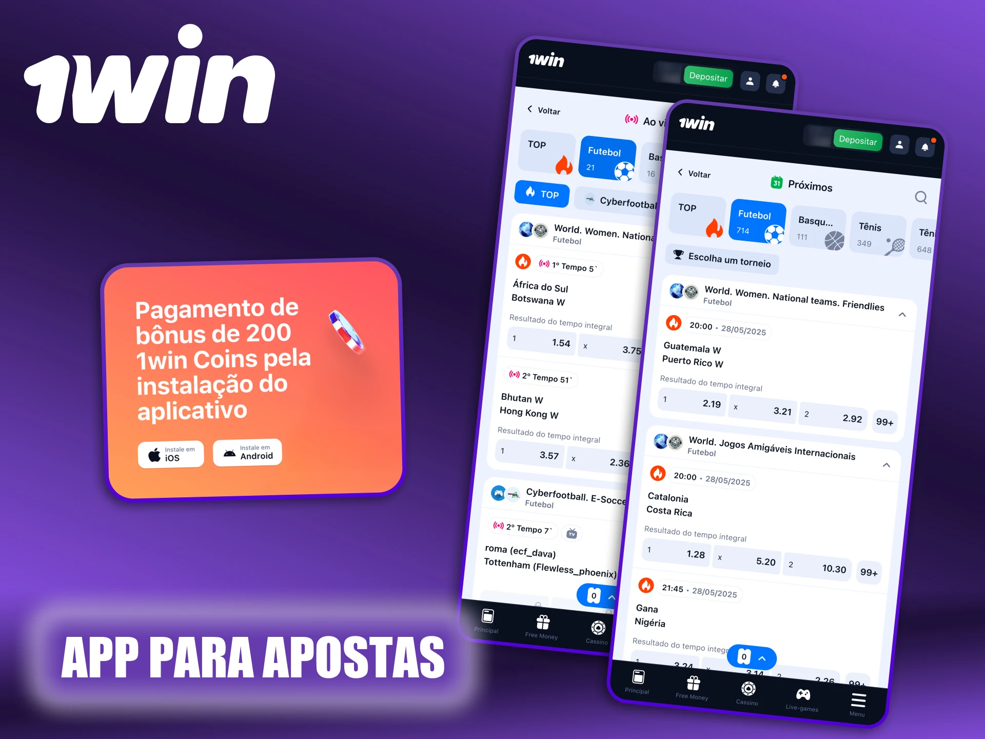A aplicação 1Win ajuda-o a ter acesso às apostas de futebol.
