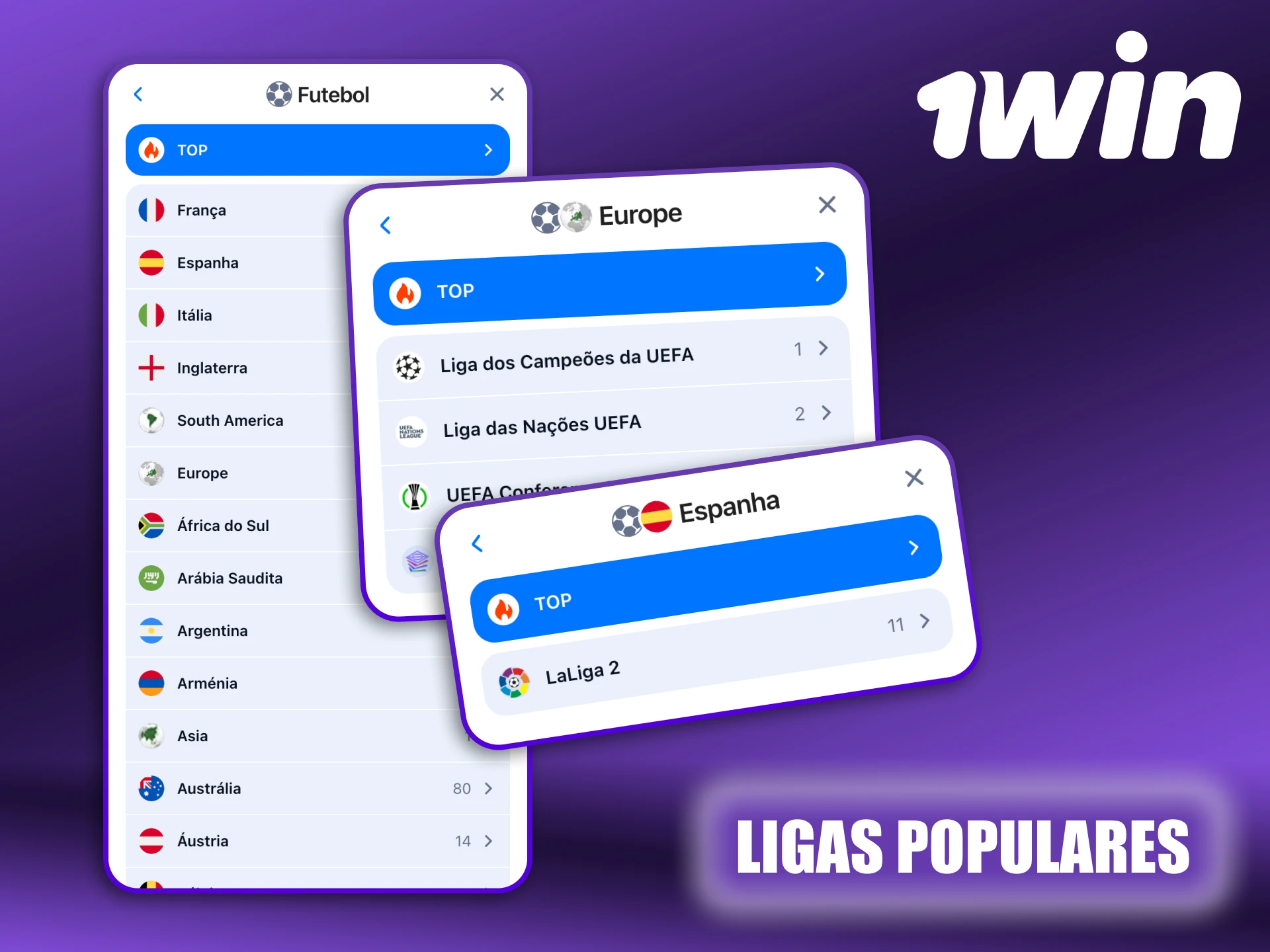 Existem muitas ligas e torneios disponíveis no 1Win.