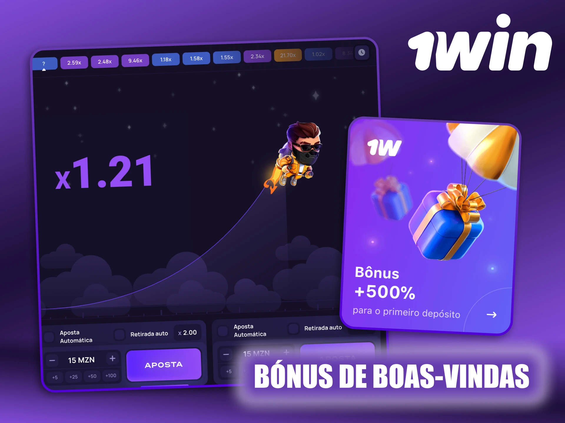 O 1Win Lucky Jet oferece um bónus de boas-vindas impressionante.