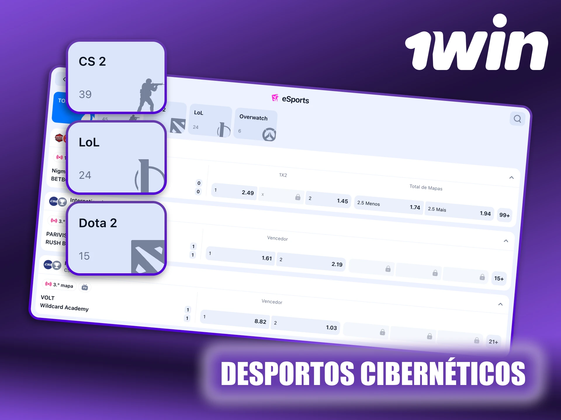 Faça apostas nos maiores torneios de eSports na 1win.