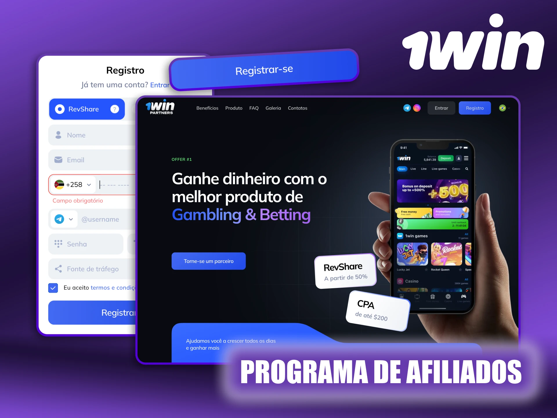 O 1Win oferece um programa de afiliados vantajoso para você.