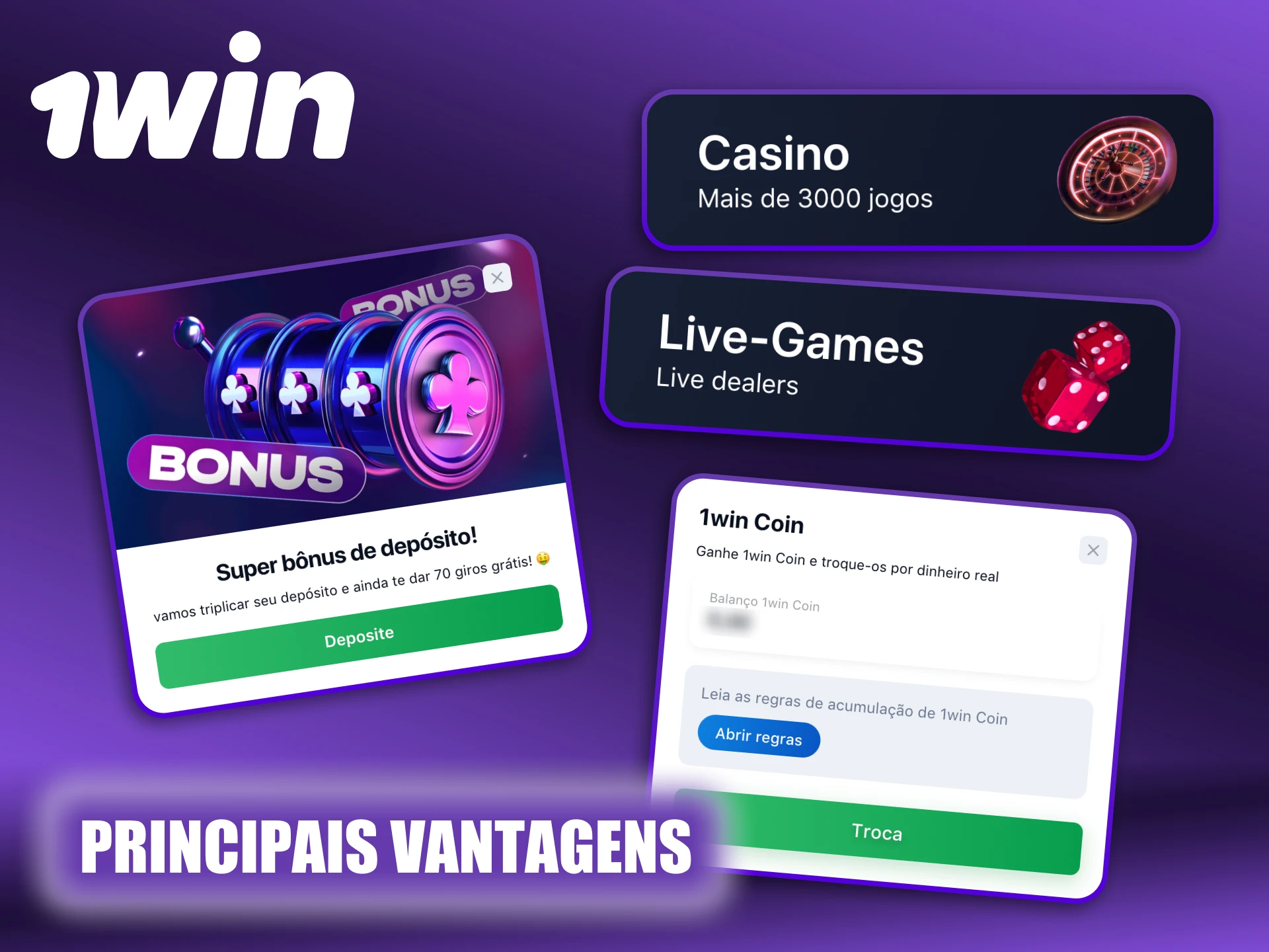 Conheça as principais vantagens da plataforma oficial 1Win.